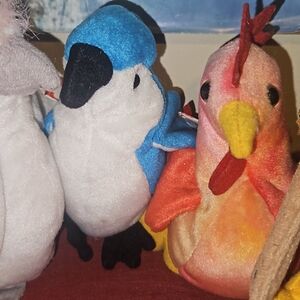 Blue & White Plush Bird Stuffed Animal - Soft Kids Toy